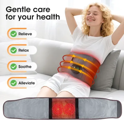 Ceinture de massage chauffante lombaire grise – image 2
