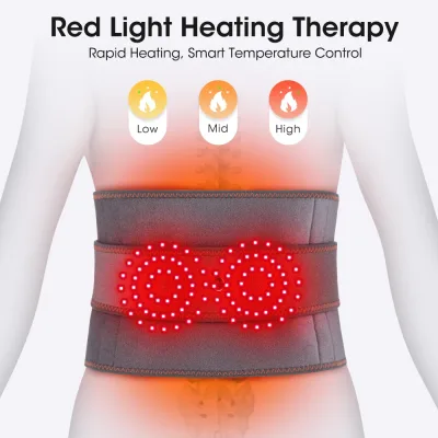 Ceinture de massage chauffante lombaire grise – image 3