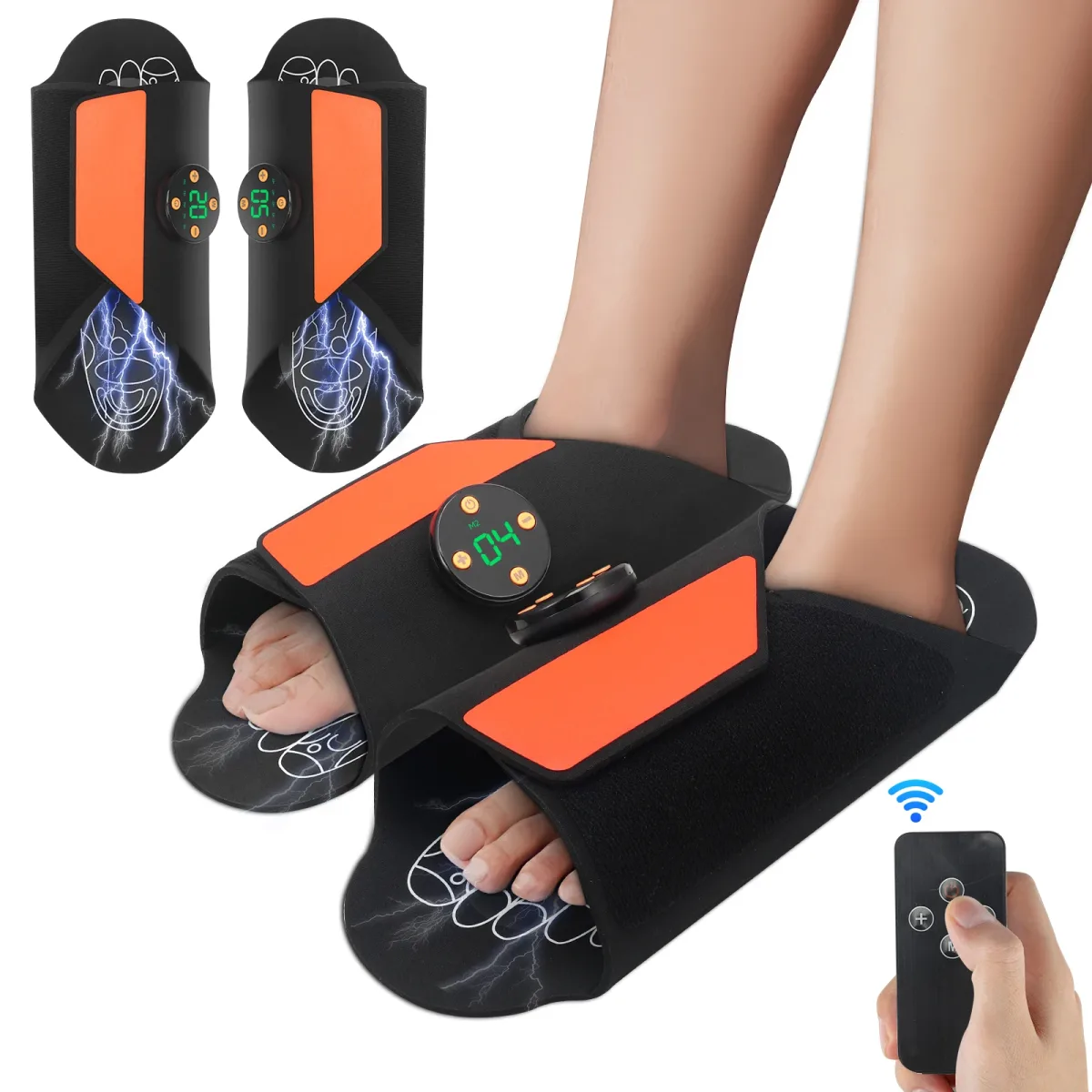 Chaussons de massage des pieds avec télécommande