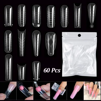 Formes d'ongles transparentes, 60 pièces