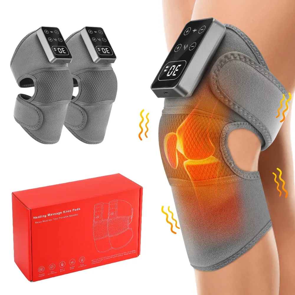 Masseur de genou chauffant gris