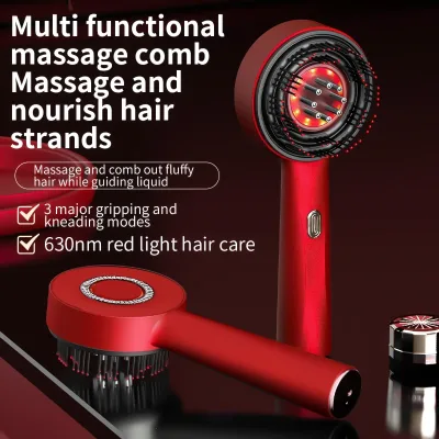 Peigne de massage électrique rouge, 3 modes