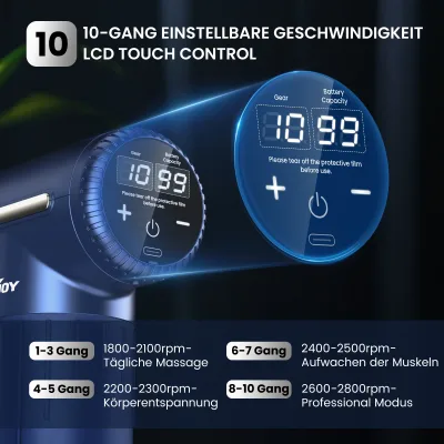 Pistolet de massage portable, 6 têtes – image 2